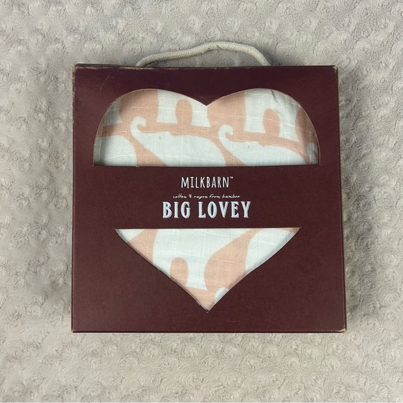 Milkbarn Big Lovey Security Blanket Pink White Elephants Polka Dots Bamboo Blend